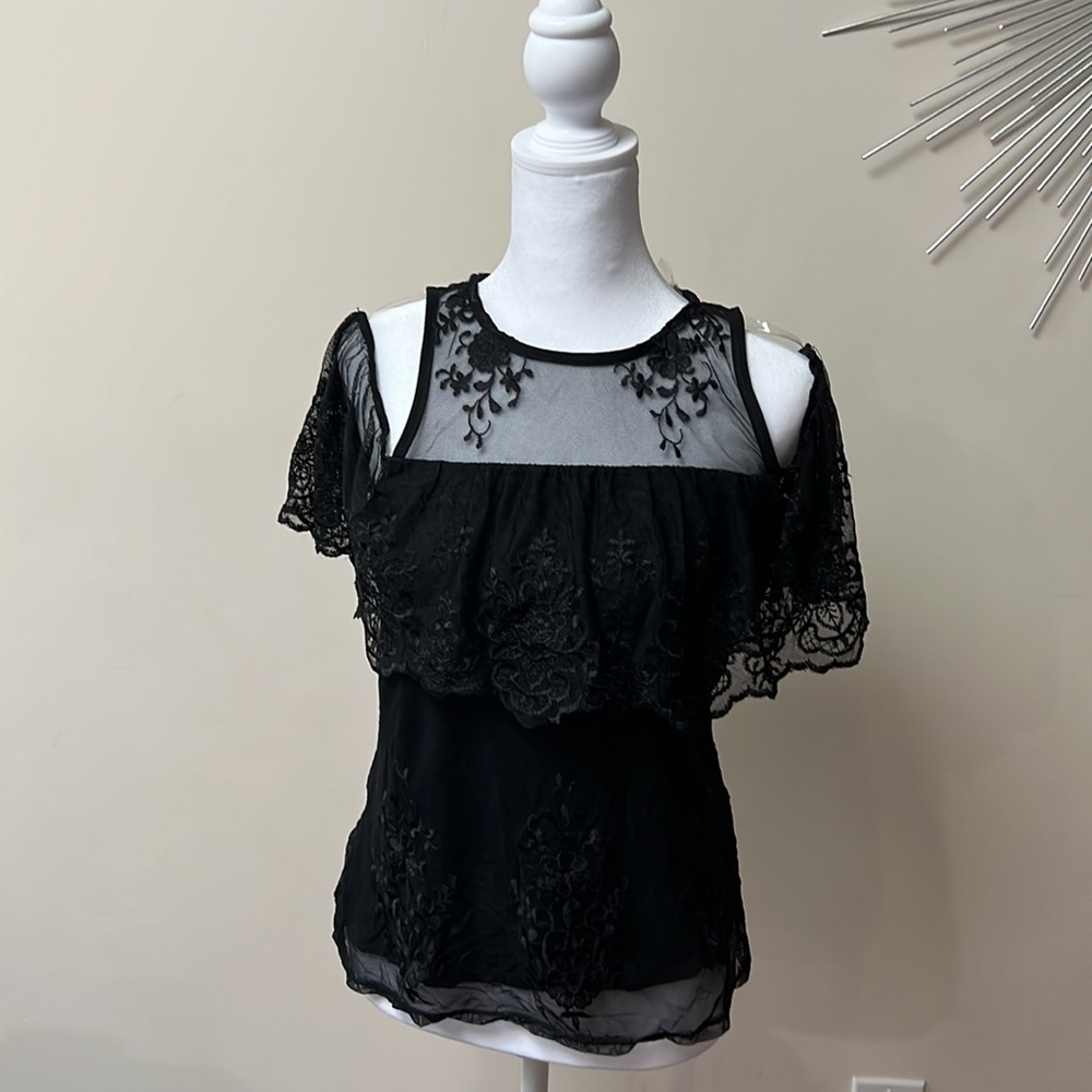 Lace blouse off the shoulders